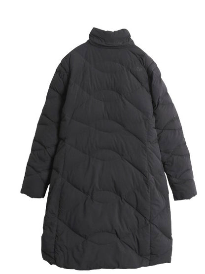 US企画 ノースフェイス ロング ダウン コート レディース L / 古着 アウトドア 550フィル ナイロン ジャケット キルティング シンプル 黒
