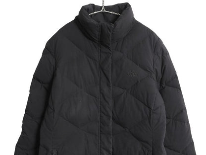 US企画 ノースフェイス ロング ダウン コート レディース L / 古着 アウトドア 550フィル ナイロン ジャケット キルティング シンプル 黒