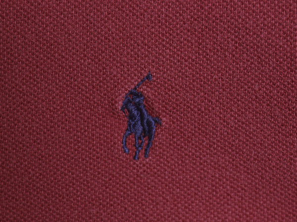 90s ポロ ラルフローレン 鹿の子 長袖 ポロシャツ メンズ XL 古着 長袖シャツ カットソー ワンポイント ポニー刺繍 シンプル 大きいサイズ