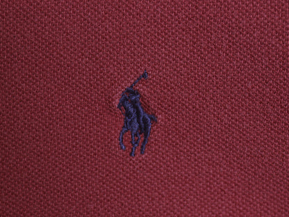 90s ポロ ラルフローレン 鹿の子 長袖 ポロシャツ メンズ XL 古着 長袖シャツ カットソー ワンポイント ポニー刺繍 シンプル 大きいサイズ
