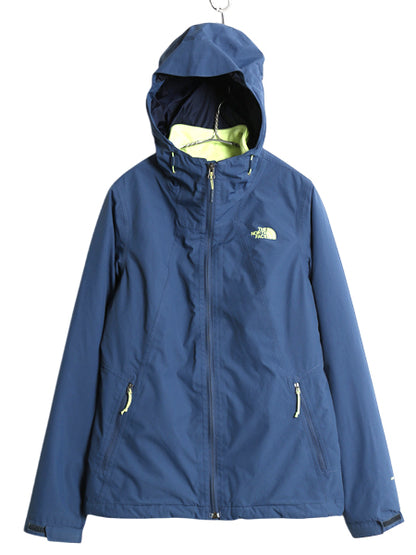 US企画 ノースフェイス ナイロン マウンテンパーカー ジャケット レディース M / DRYVENT 中綿 脱着 フリース ライナー付き ジャンパー 青
