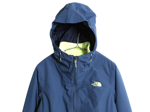 US企画 ノースフェイス ナイロン マウンテンパーカー ジャケット レディース M / DRYVENT 中綿 脱着 フリース ライナー付き ジャンパー 青