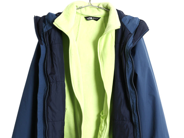 US企画 ノースフェイス ナイロン マウンテンパーカー ジャケット レディース M / DRYVENT 中綿 脱着 フリース ライナー付き ジャンパー 青