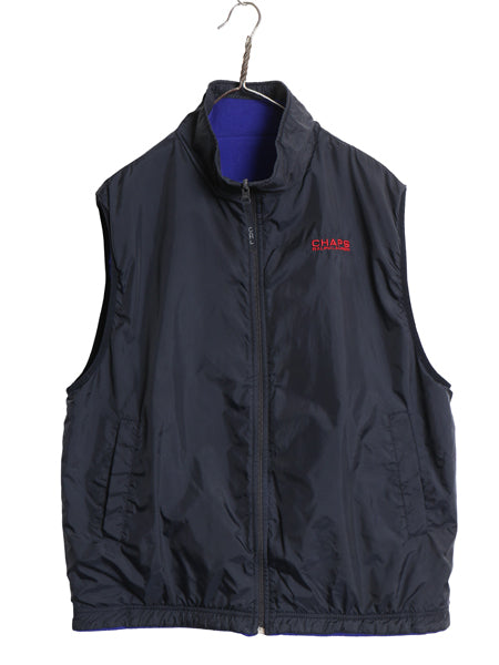 90s チャップス ラルフローレン フルジップ リバーシブル ベスト メンズ XL / ポロ オールド フリース ナイロン ハイネック 大きいサイズ