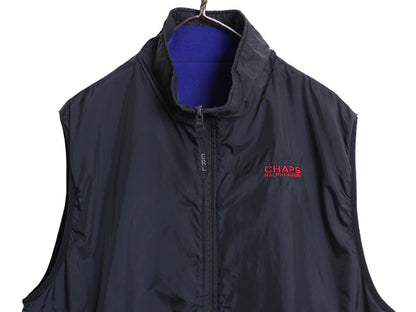 90s チャップス ラルフローレン フルジップ リバーシブル ベスト メンズ XL / ポロ オールド フリース ナイロン ハイネック 大きいサイズ