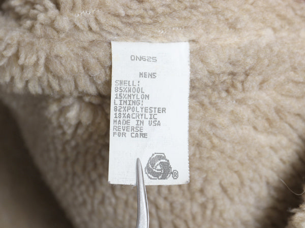 80s USA製 エルエルビーン チェック ウール ベスト メンズ L ヴィンテージ 裏 ボア パイル フリース ライナー付き フルジップ 重ね着 黒 緑