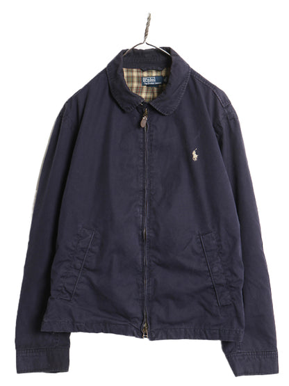 00s ポロ ラルフローレン スイングトップ ジャケット メンズ XL / 古着 オールド コットン ブルゾン フルジップ ワンポイント 大きいサイズ
