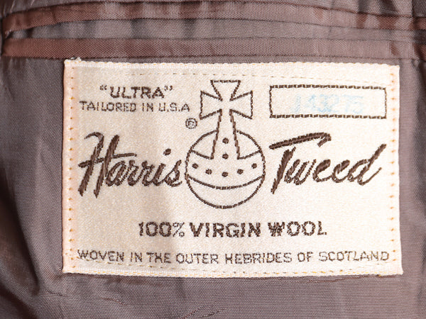 80s USA製 ハリスツイード テーラード ジャケット メンズ M 程/ ヴィンテージ ブレザー ウール ツイード ヘリンボーン トラッド ストライプ