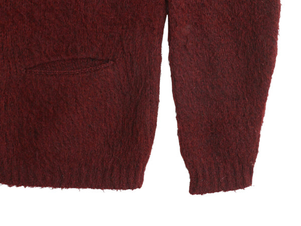 60s 70s ★ TruVal モヘア ニット カーディガン メンズ S / 古着 ヴィンテージ ウール セーター 毛足 毛長 シャギー 前開き グランジ 無地