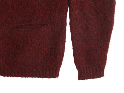 60s 70s ★ TruVal モヘア ニット カーディガン メンズ S / 古着 ヴィンテージ ウール セーター 毛足 毛長 シャギー 前開き グランジ 無地