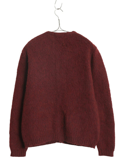 60s 70s ★ TruVal モヘア ニット カーディガン メンズ S / 古着 ヴィンテージ ウール セーター 毛足 毛長 シャギー 前開き グランジ 無地