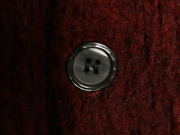 60s 70s ★ TruVal モヘア ニット カーディガン メンズ S / 古着 ヴィンテージ ウール セーター 毛足 毛長 シャギー 前開き グランジ 無地