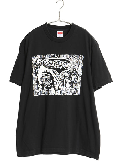 18AW USA製 シュプリーム タブー フェイス プリント Tシャツ メンズ M / グラフィック アート イラスト ヘビーウェイト 黒 白 モノトーン