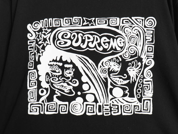 18AW USA製 シュプリーム タブー フェイス プリント Tシャツ メンズ M / グラフィック アート イラスト ヘビーウェイト 黒 白 モノトーン