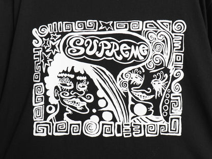 18AW USA製 シュプリーム タブー フェイス プリント Tシャツ メンズ M / グラフィック アート イラスト ヘビーウェイト 黒 白 モノトーン