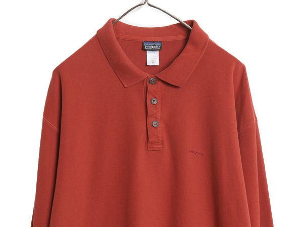 パタゴニア 鹿の子 長袖 ポロシャツ メンズ XL 06年製 アウトドア 長袖シャツ ロングスリーブ カットソー シンプル ボックス 大きいサイズ