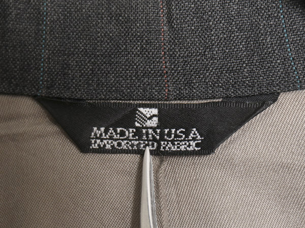 90s USA製 POLO UNIVERSITY CLUB ラルフローレン テーラード ジャケット メンズ L オールド ポロ ウール ブレザー ストライプ トラッド 灰