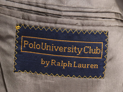 90s USA製 POLO UNIVERSITY CLUB ラルフローレン テーラード ジャケット メンズ L オールド ポロ ウール ブレザー ストライプ トラッド 灰