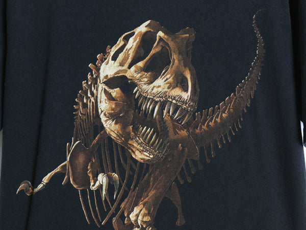 00s ティラノサウルス イラスト プリント Tシャツ メンズ S / オールド 恐竜 化石 アニマル オフィシャル グラフィック ヘビーウェイト 黒