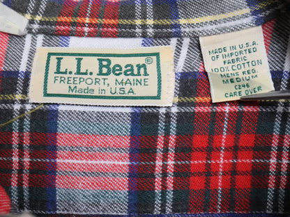 80s USA製 エルエルビーン チェック 長袖 ボタンダウン フランネル シャツ メンズ M / 古着 ヴィンテージ コットン 長袖シャツ ネルシャツ
