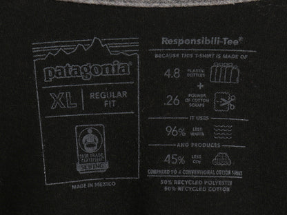 パタゴニア 両面 プリント 半袖 Tシャツ メンズ XL / 21年製 アウトドア P-6 ボックスロゴ バックプリント クルーネック 大きいサイズ 黒