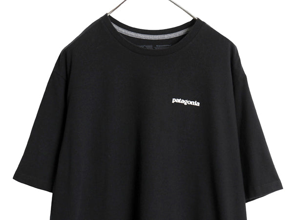 パタゴニア 両面 プリント 半袖 Tシャツ メンズ XL / 21年製 アウトドア P-6 ボックスロゴ バックプリント クルーネック 大きいサイズ 黒