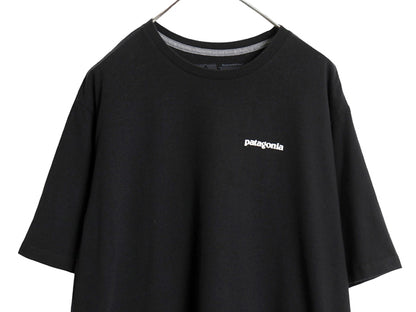 パタゴニア 両面 プリント 半袖 Tシャツ メンズ XL / 21年製 アウトドア P-6 ボックスロゴ バックプリント クルーネック 大きいサイズ 黒