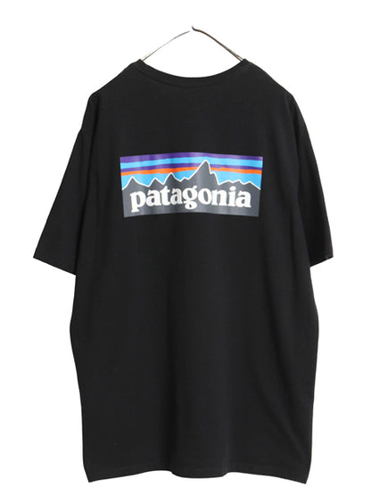 パタゴニア 両面 プリント 半袖 Tシャツ メンズ XL / 21年製 アウトドア P-6 ボックスロゴ バックプリント クルーネック 大きいサイズ 黒