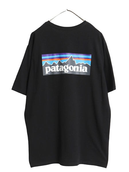 パタゴニア 両面 プリント 半袖 Tシャツ メンズ XL / 21年製 アウトドア P-6 ボックスロゴ バックプリント クルーネック 大きいサイズ 黒