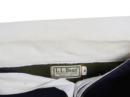 80s USA製 エルエルビーン ボーダー 長袖 ラガーシャツ メンズ XL ヴィンテージ ラグビー 長袖シャツ ポロシャツ カットソー 大きいサイズ