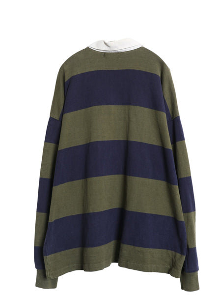 80s USA製 エルエルビーン ボーダー 長袖 ラガーシャツ メンズ XL ヴィンテージ ラグビー 長袖シャツ ポロシャツ カットソー 大きいサイズ