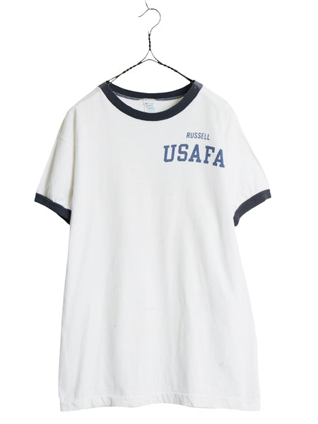 80s USA製 ★ チャンピオン USAFA 染込み プリント リンガー Tシャツ メンズ M 程 ヴィンテージ ミリタリー トリコタグ コットン AIR FORCE