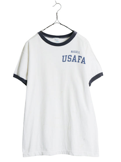 80s USA製 ★ チャンピオン USAFA 染込み プリント リンガー Tシャツ メンズ M 程 ヴィンテージ ミリタリー トリコタグ コットン AIR FORCE
