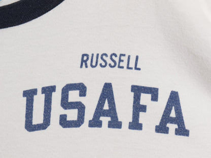 80s USA製 ★ チャンピオン USAFA 染込み プリント リンガー Tシャツ メンズ M 程 ヴィンテージ ミリタリー トリコタグ コットン AIR FORCE