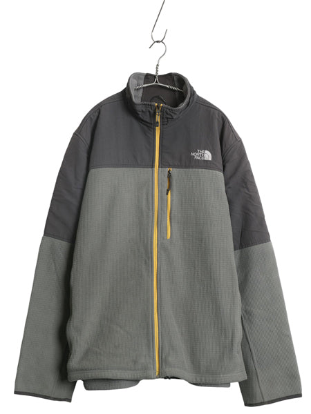 US企画 ノースフェイス フリース ナイロン 切替 ジャケット メンズ XXL アウトドア ブルゾン フルジップ ハイネック 大きいサイズ ツートン