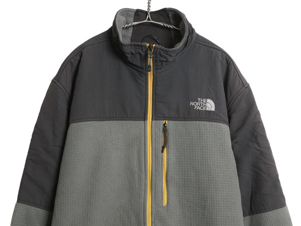 US企画 ノースフェイス フリース ナイロン 切替 ジャケット メンズ XXL アウトドア ブルゾン フルジップ ハイネック 大きいサイズ ツートン