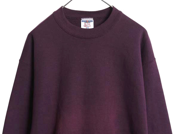 デッドストック 90s 00s USA製 ジャージーズ 無地 スウェット メンズ レディース M 新品 オールド トレーナー 裏起毛 ブランク トップス 紫