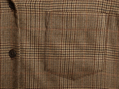 00s ローレン ラルフローレン グレン チェック オープンカラー シャツ レディース S 古着 オールド ポロ ウール ループ留め 開襟 ボックス