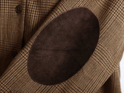 00s ローレン ラルフローレン グレン チェック オープンカラー シャツ レディース S 古着 オールド ポロ ウール ループ留め 開襟 ボックス