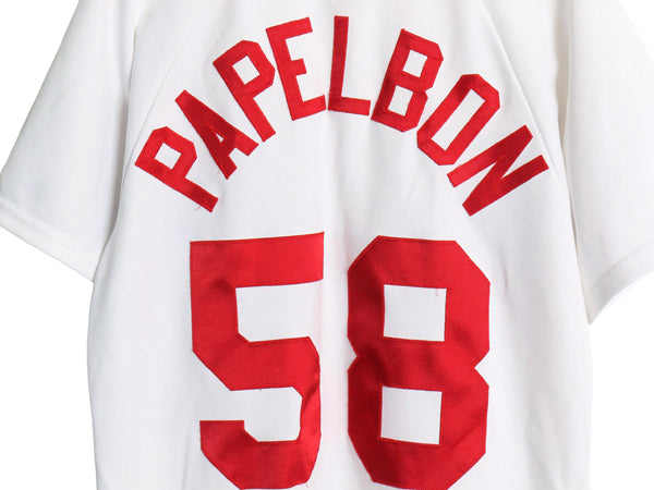 USA製 レッドソックス ベースボール シャツ メンズ M 程 MLB オフィシャル マジェスティック 大リーグ ユニフォーム ゲームシャツ ジャージ