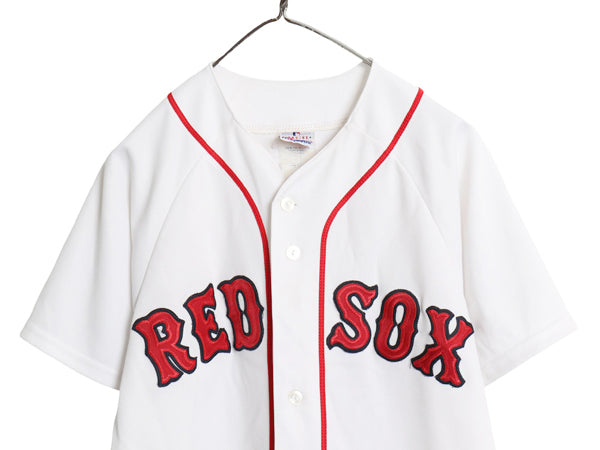 USA製 レッドソックス ベースボール シャツ メンズ M 程 MLB オフィシャル マジェスティック 大リーグ ユニフォーム ゲームシャツ ジャージ