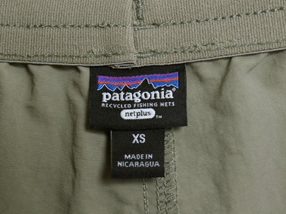 パタゴニア バギーズ ショーツ レディース XS アウトドア スイム サーフ ナイロン ショートパンツ 短パン 海パン 水陸両用 カーキ グリーン