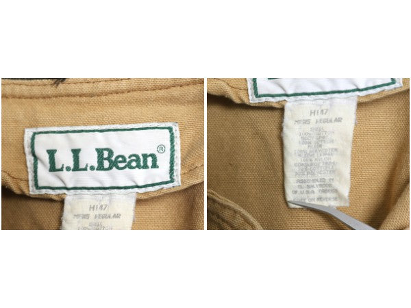 90s エルエルビーン ダック ハンティング ジャケット メンズ L 程/ オールド アウトドア カバーオール ハーフ コート フィールド ブラウン