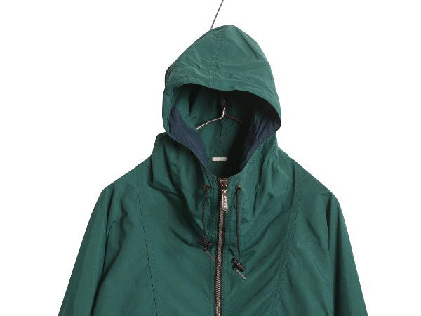 90s エルエルビーン ナイロン アノラック パーカー ジャケット レディース L メンズ S 程 オールド ハーフジップ プルオーバー マンパ 緑