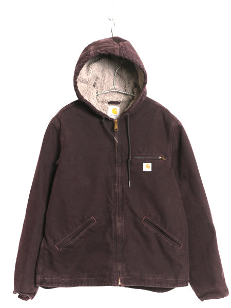 US企画 カーハート ダック シエラ ジャケット レディース M 古着 裏 ボア パイル フリース フルジップ ブルゾン アクティブ ワーク 廃盤 紫