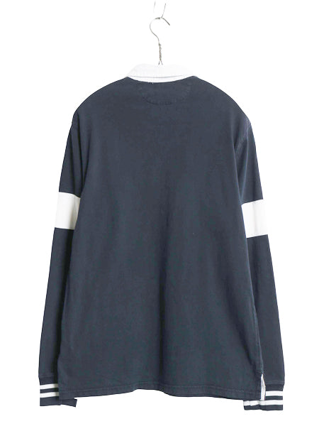 ビッグポニー ポロ ラルフローレン 長袖 ラガーシャツ キッズ XL メンズ S 程 ラグビー 長袖シャツ ポロシャツ ワンポイント ボックス 紺
