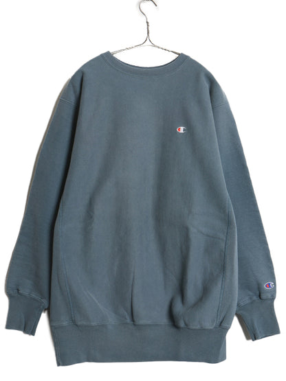 90s USA製 ★ チャンピオン リバースウィーブ スウェット メンズ XXL 古着 オールド 裏起毛 トレーナー ワンポイント 目付き 大きいサイズ