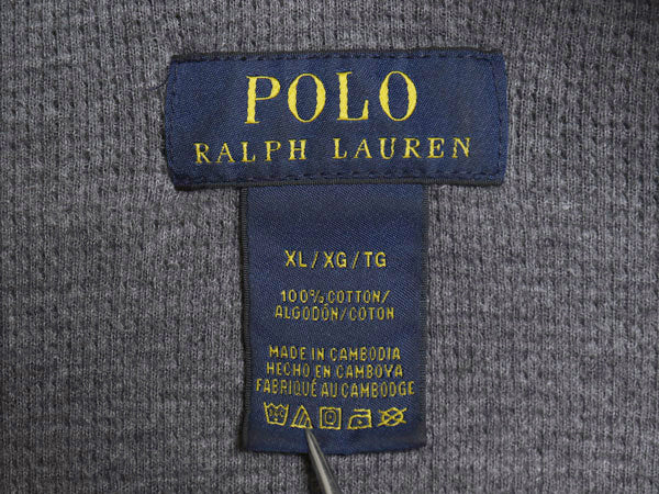 ポロ ラルフローレン 迷彩 サーマル パーカー メンズ XL / フード付き 長袖 Tシャツ ハーフジップ ロンT プルオーバー 大きいサイズ 総柄
