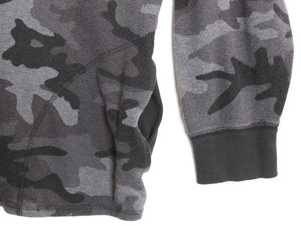 ポロ ラルフローレン 迷彩 サーマル パーカー メンズ XL / フード付き 長袖 Tシャツ ハーフジップ ロンT プルオーバー 大きいサイズ 総柄