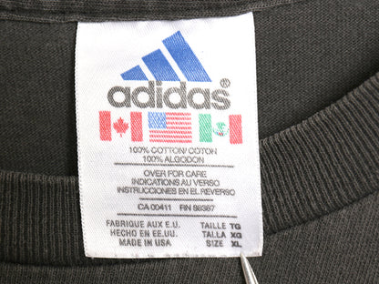 90s USA製 アディダス パフォーマンス ロゴ ビッグ プリント 半袖 Tシャツ メンズ XL / オールド ヘビーウェイト コットン 大きいサイズ 黒